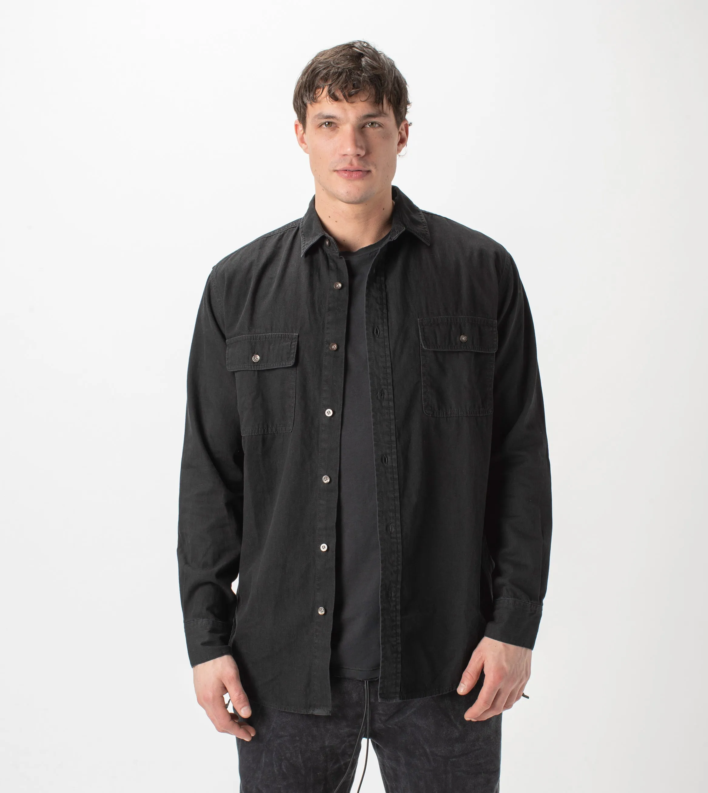 Denim Work LS Shirt Washed Black