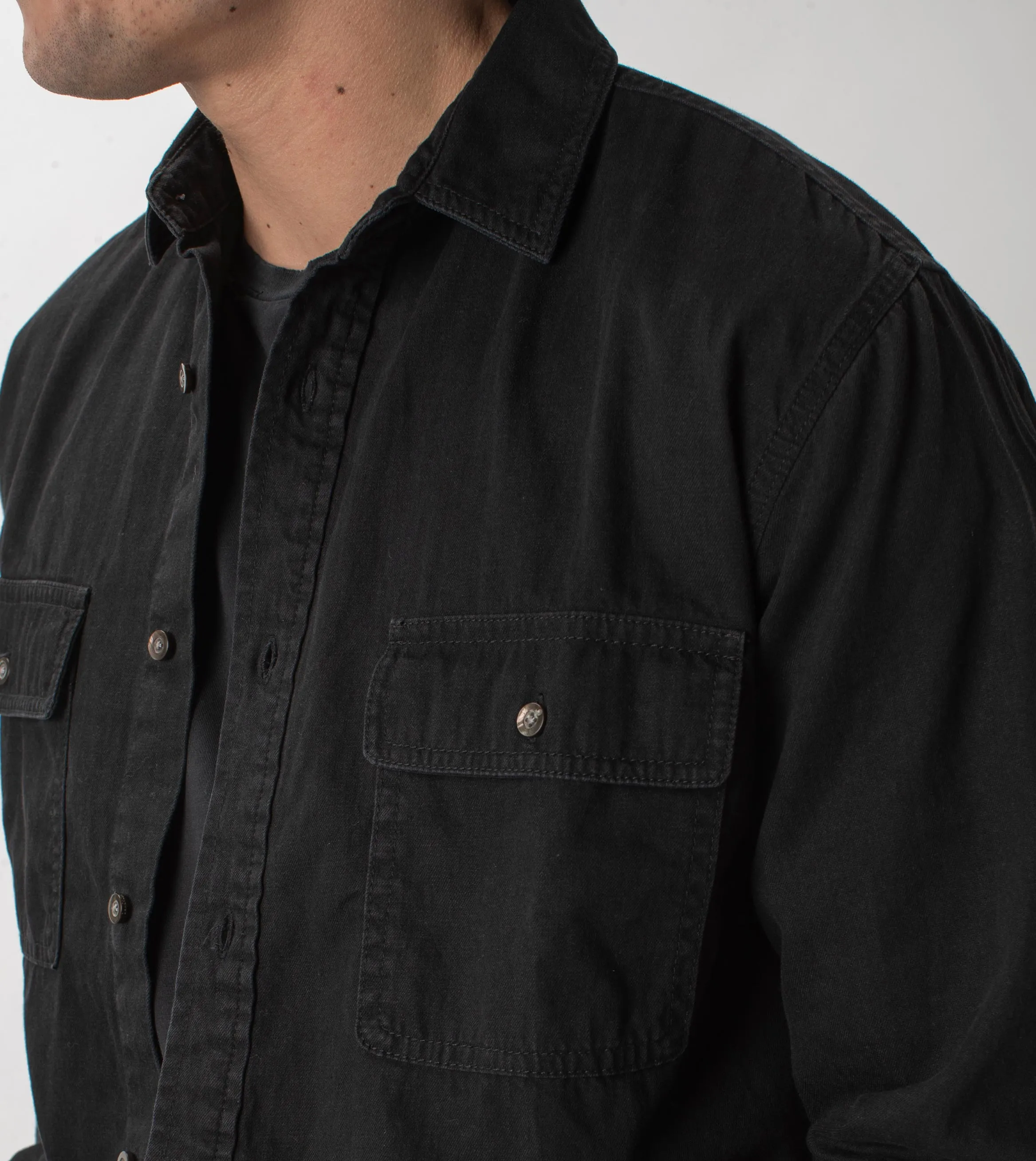 Denim Work LS Shirt Washed Black