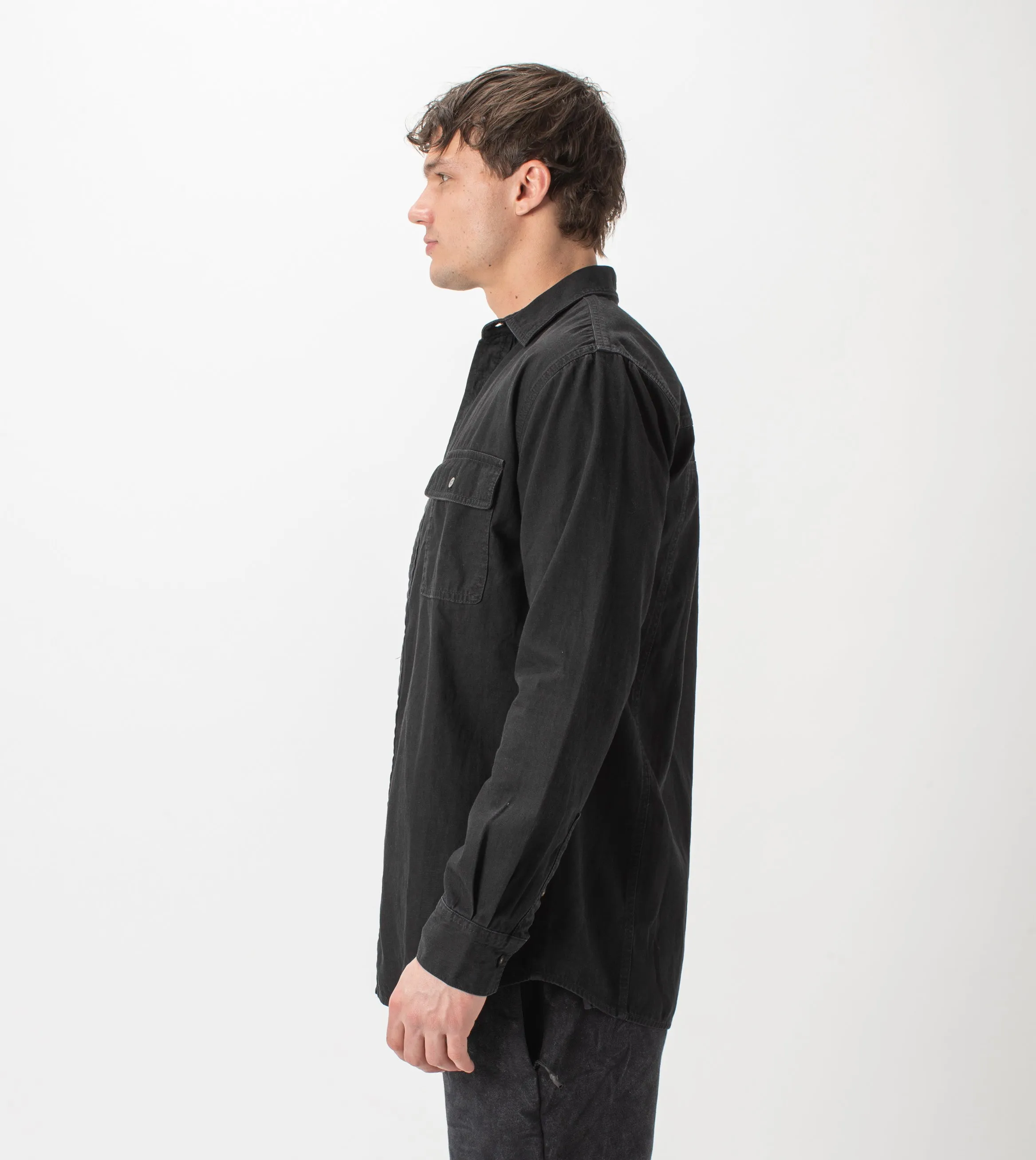 Denim Work LS Shirt Washed Black