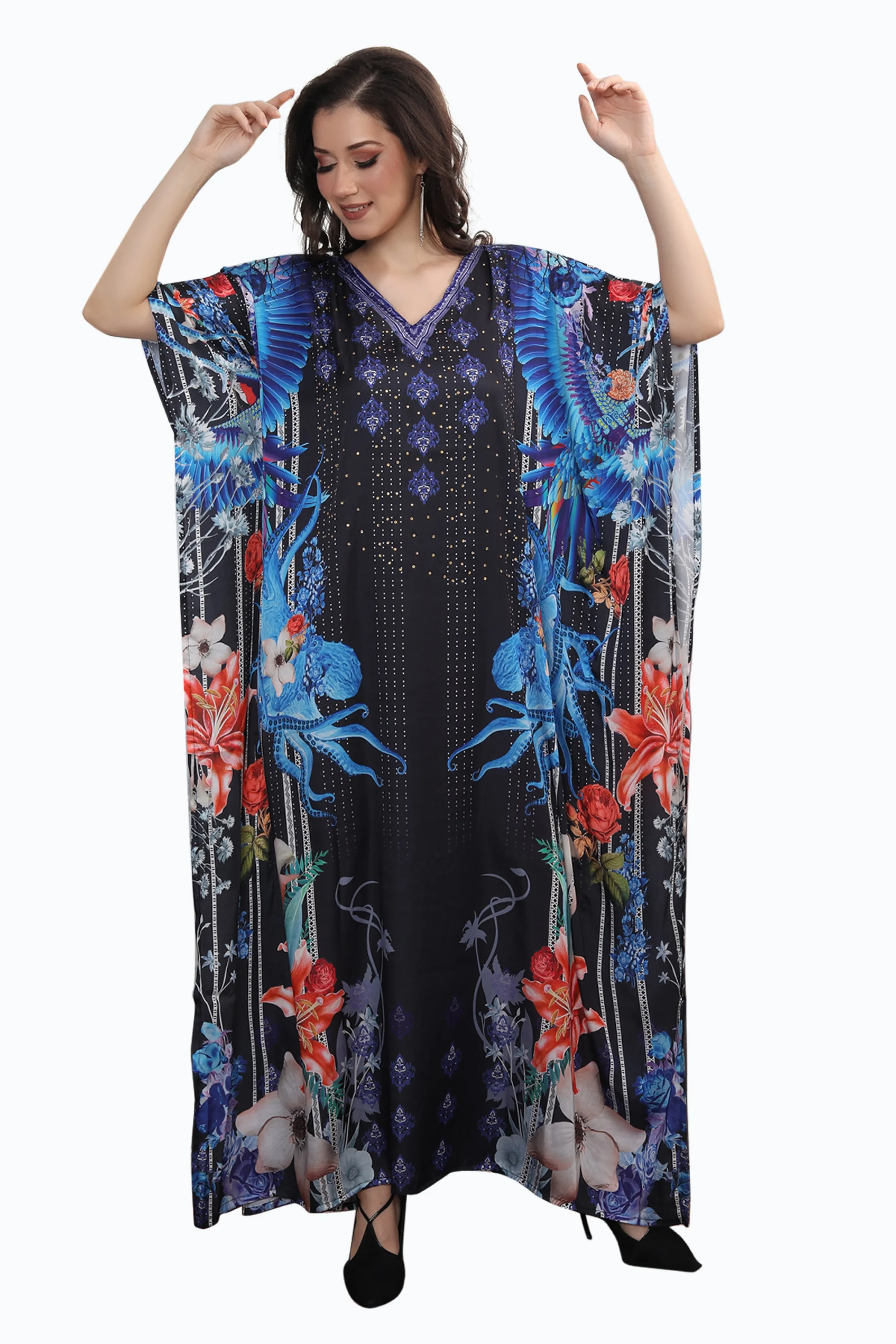 Digital Print Jalabiya Long Maxi Gown