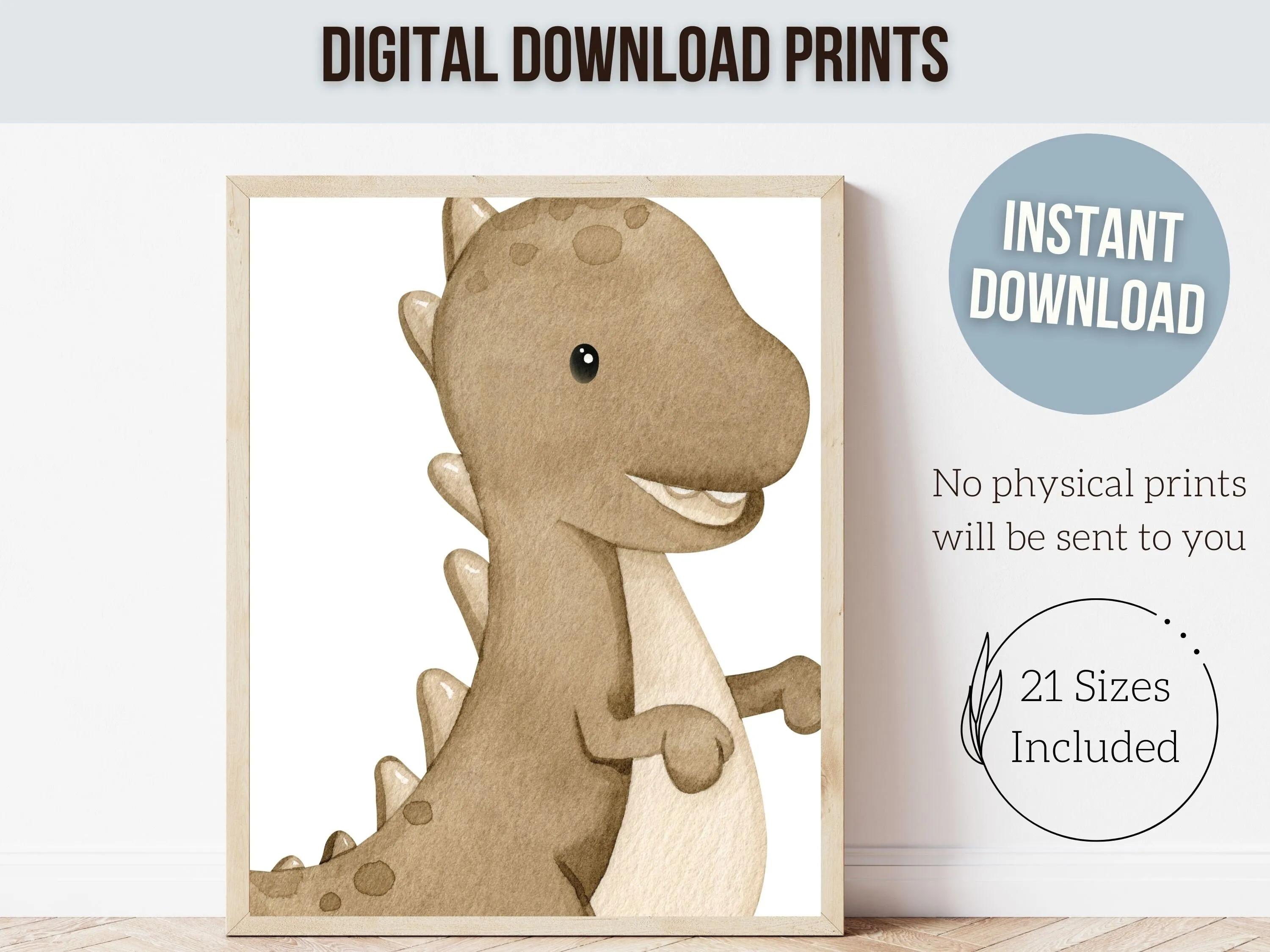 Dinosaur Nursery Prints - Neutral