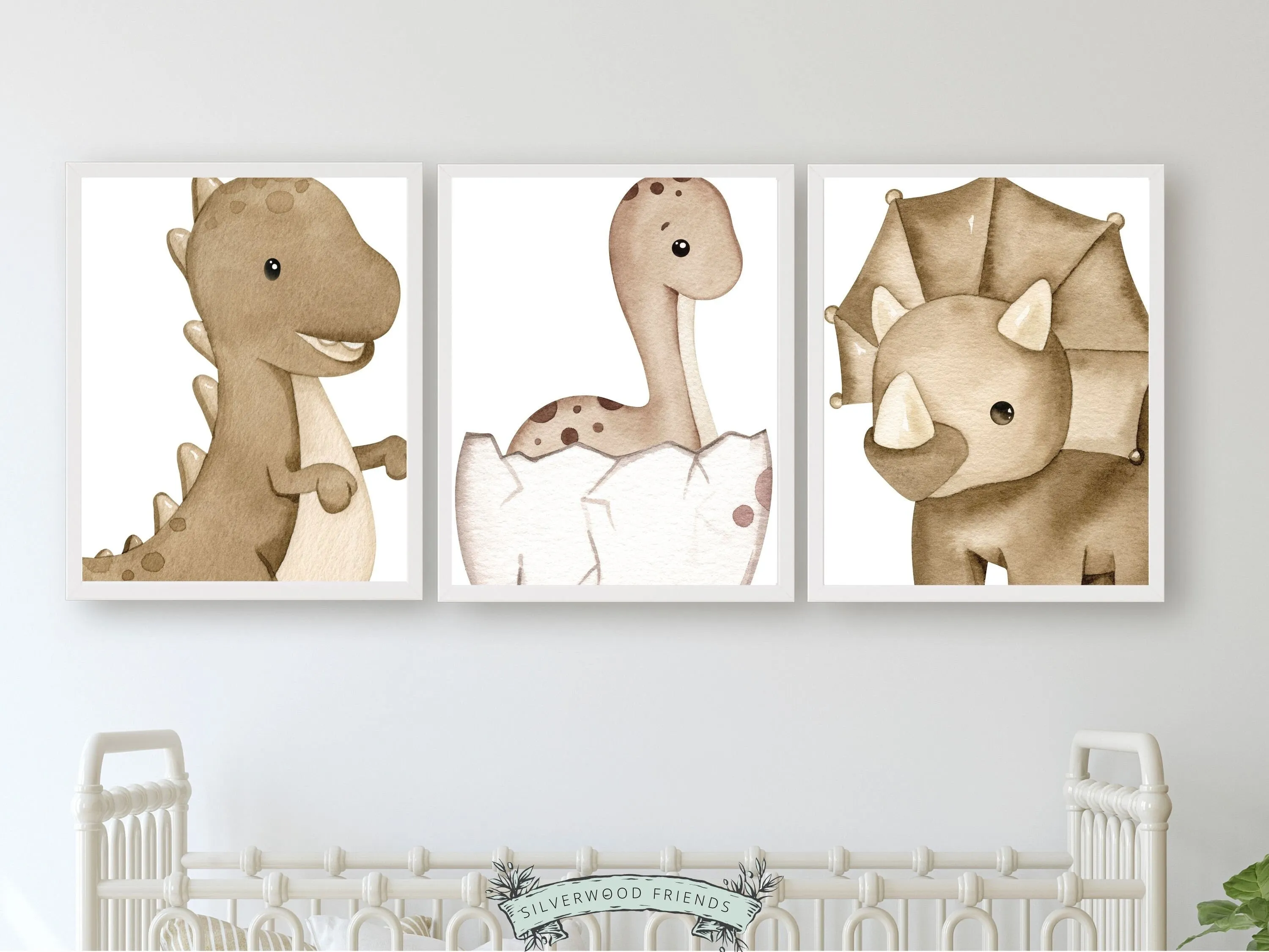 Dinosaur Nursery Prints - Neutral