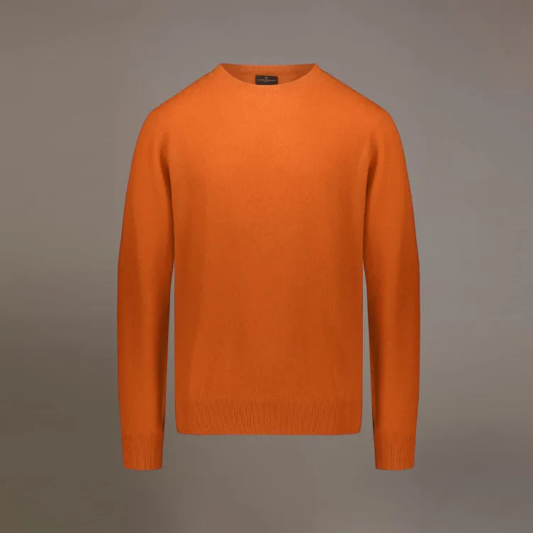 Doppelganger - Men 'Orange' Lambswool Blend Crew Neck Sweater D297