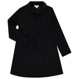 dress corduroy with collar - black