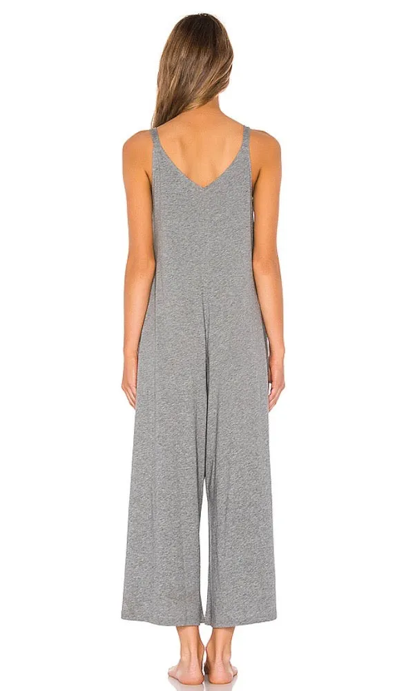 Eberjey Charlie Pima Cotton Casual Jumpsuit - Heather Gray