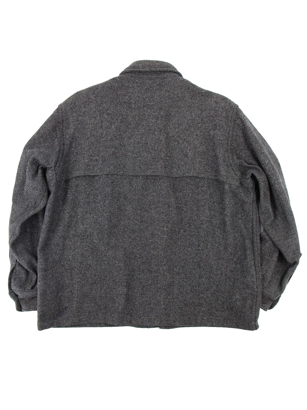 Eddie Bauer Grey Herringbone Wool Shirt Jacket