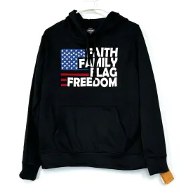 Faith Family Flag Freedom | Pullover Hoodie Sweatshirt | Color: Black | Size: S | NWT