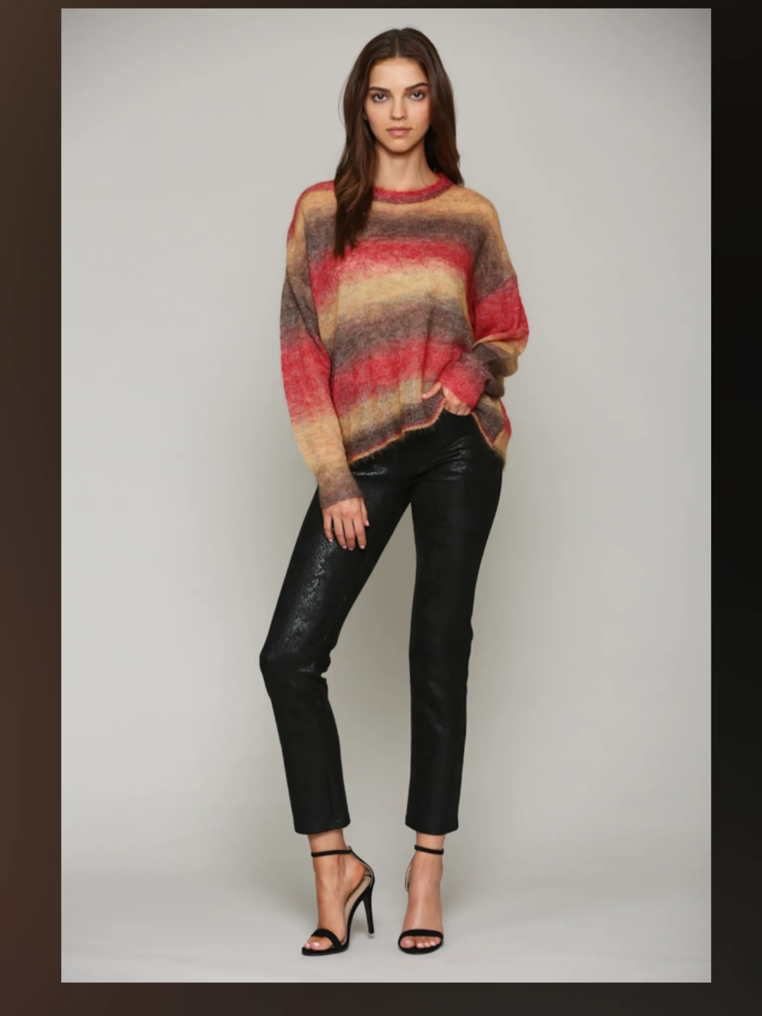 FATE LIGHT WEIGHT MULTI COLOR SWEATER - RED