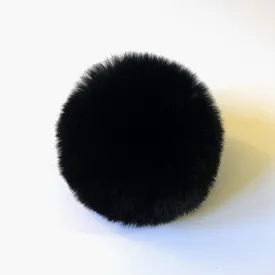 Faux Fur Pom Pom - Black