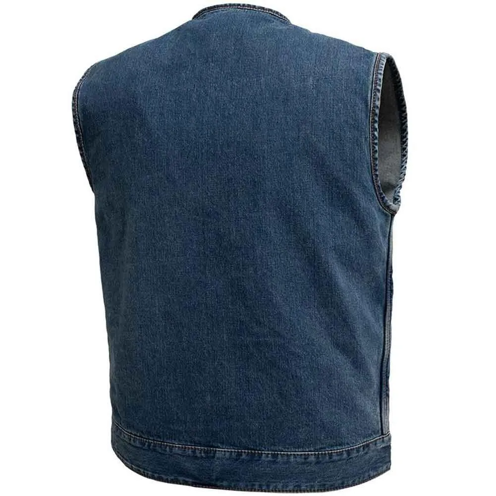 First Mfg Mens No Limit Denim Concealment Vest