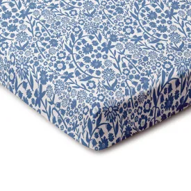 Fitted Crib Sheet - Dutch Floral Delft Blue