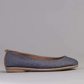 Flat Pump in Denim - 12546