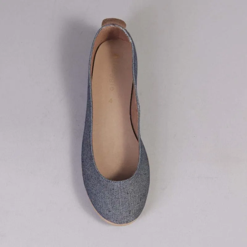 Flat Pump in Denim - 12546