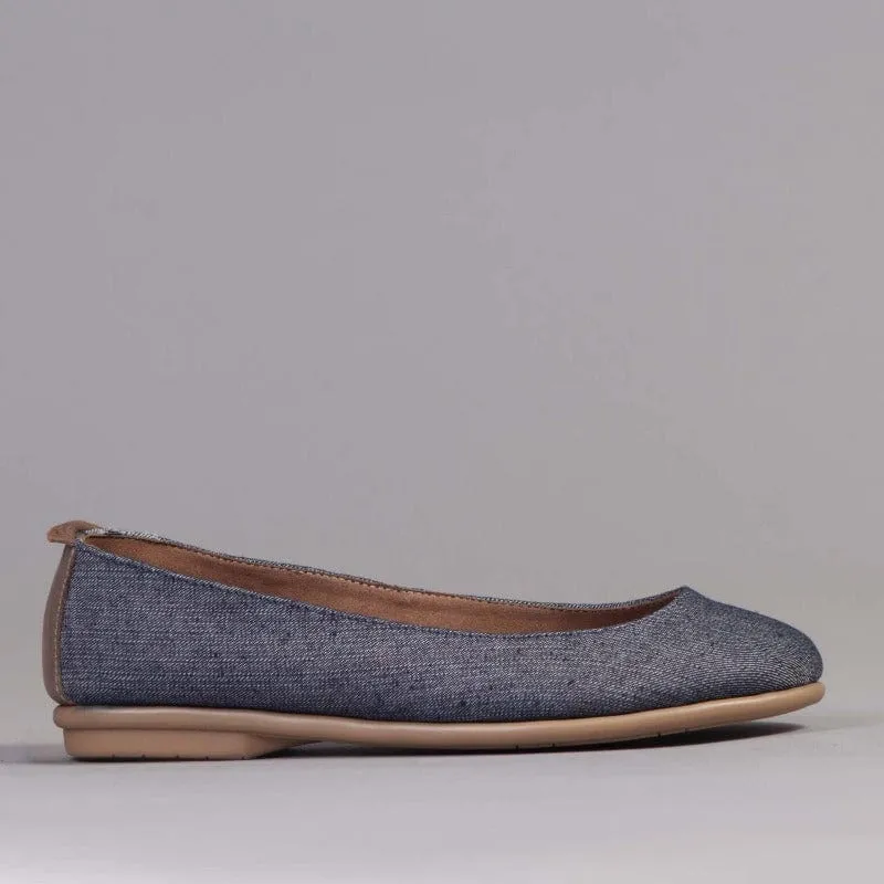 Flat Pump in Denim - 12546