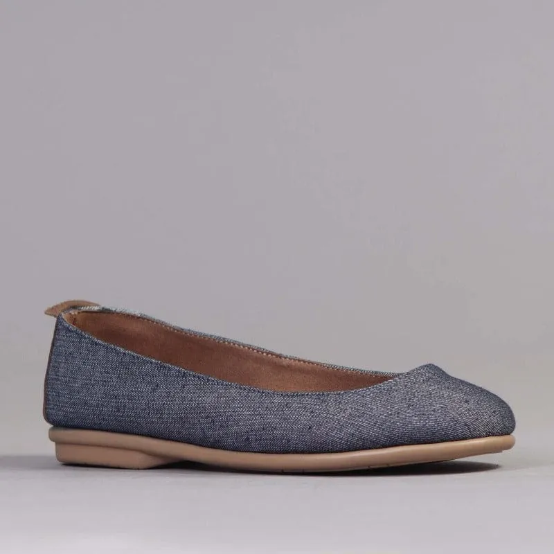 Flat Pump in Denim - 12546