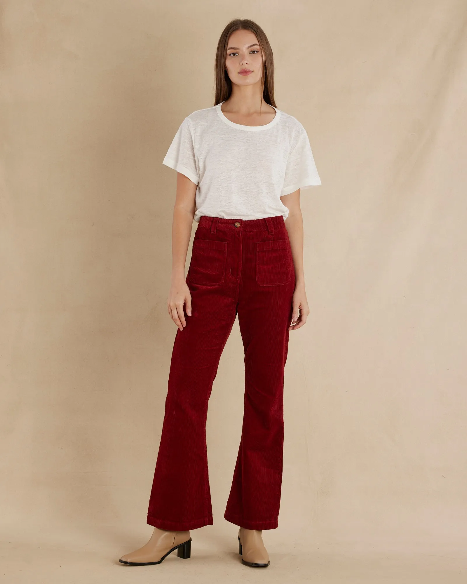 Flavie Corduroy Pant - Mahogany