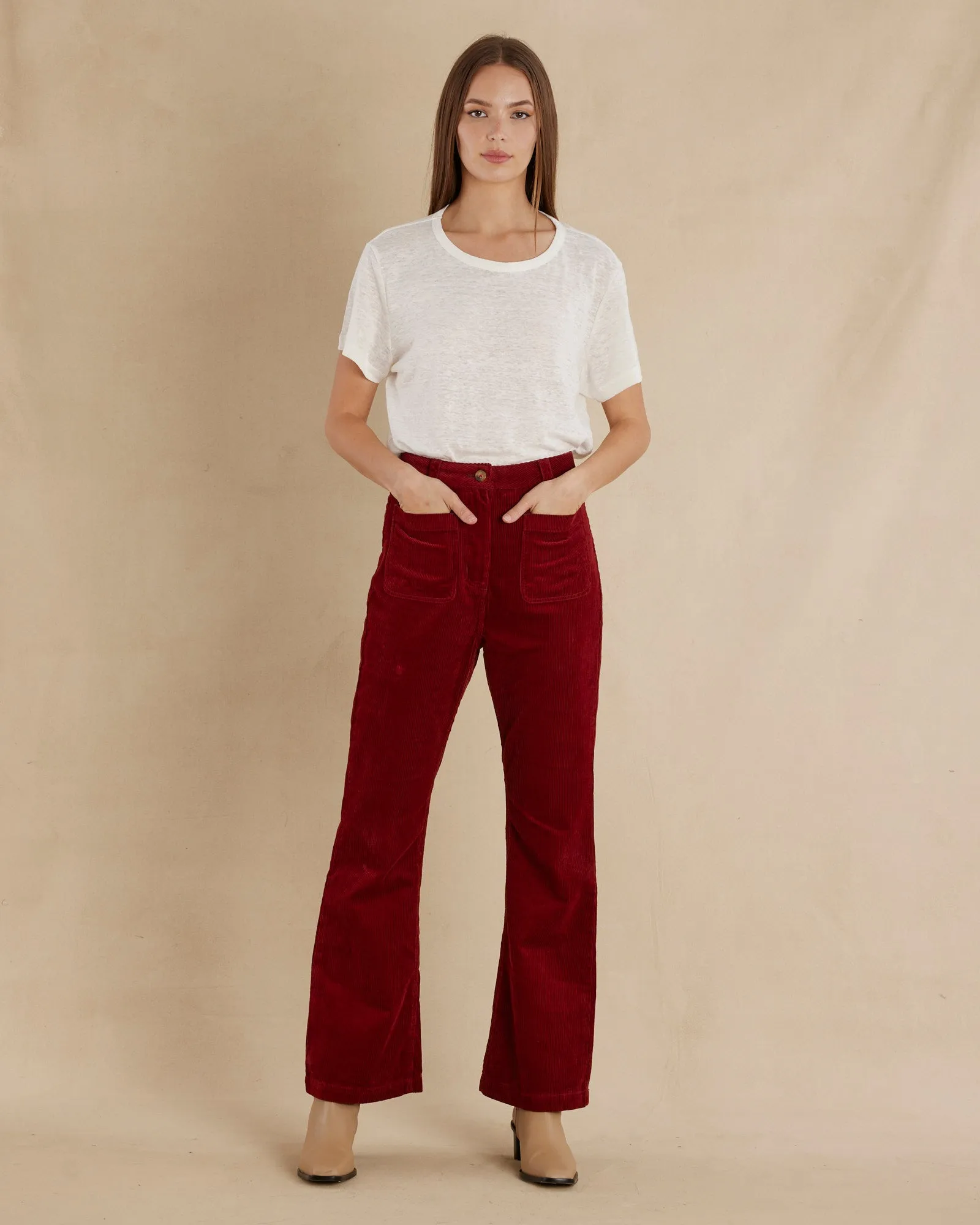 Flavie Corduroy Pant - Mahogany