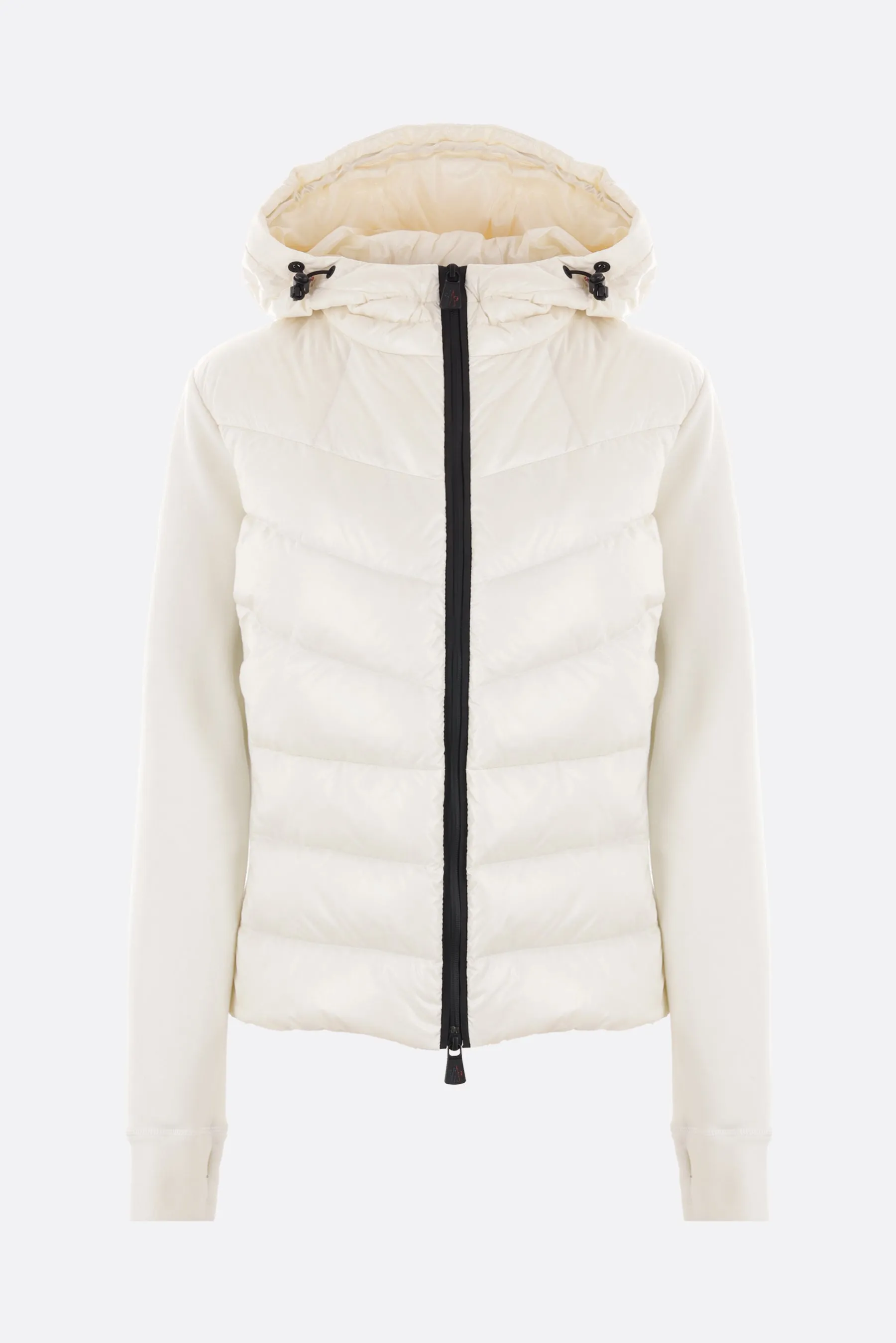 fleece and down-filled nylon full-zip hoodie