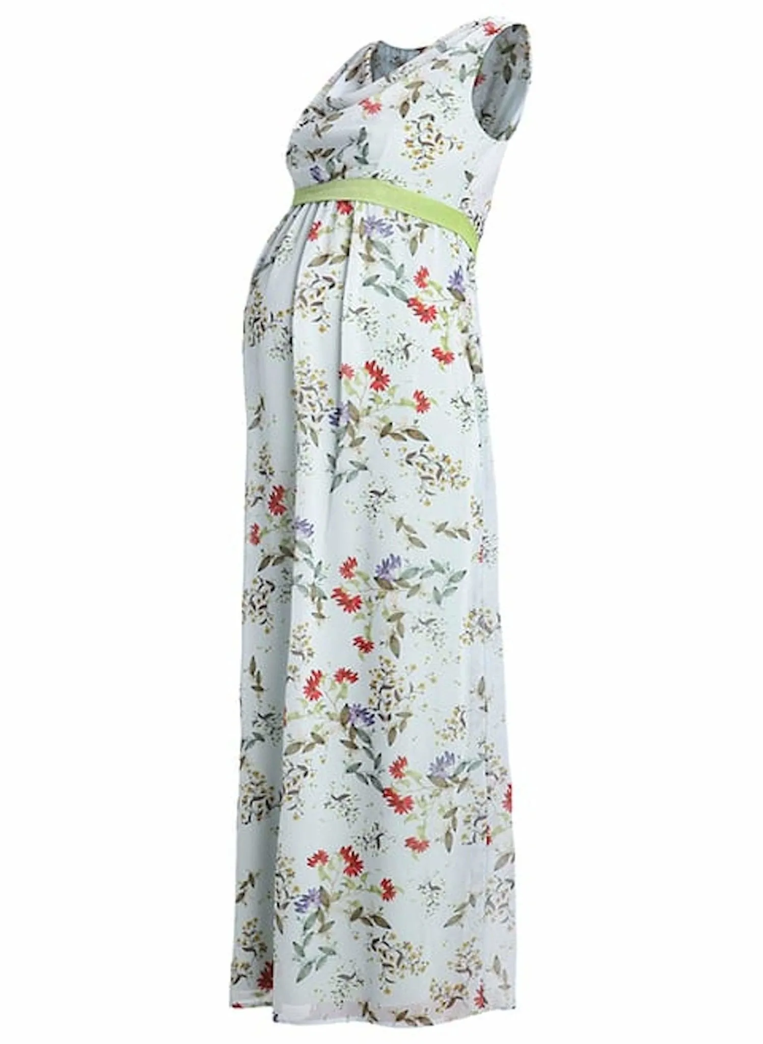 Floral Chiffon Maternity Maxi Dress