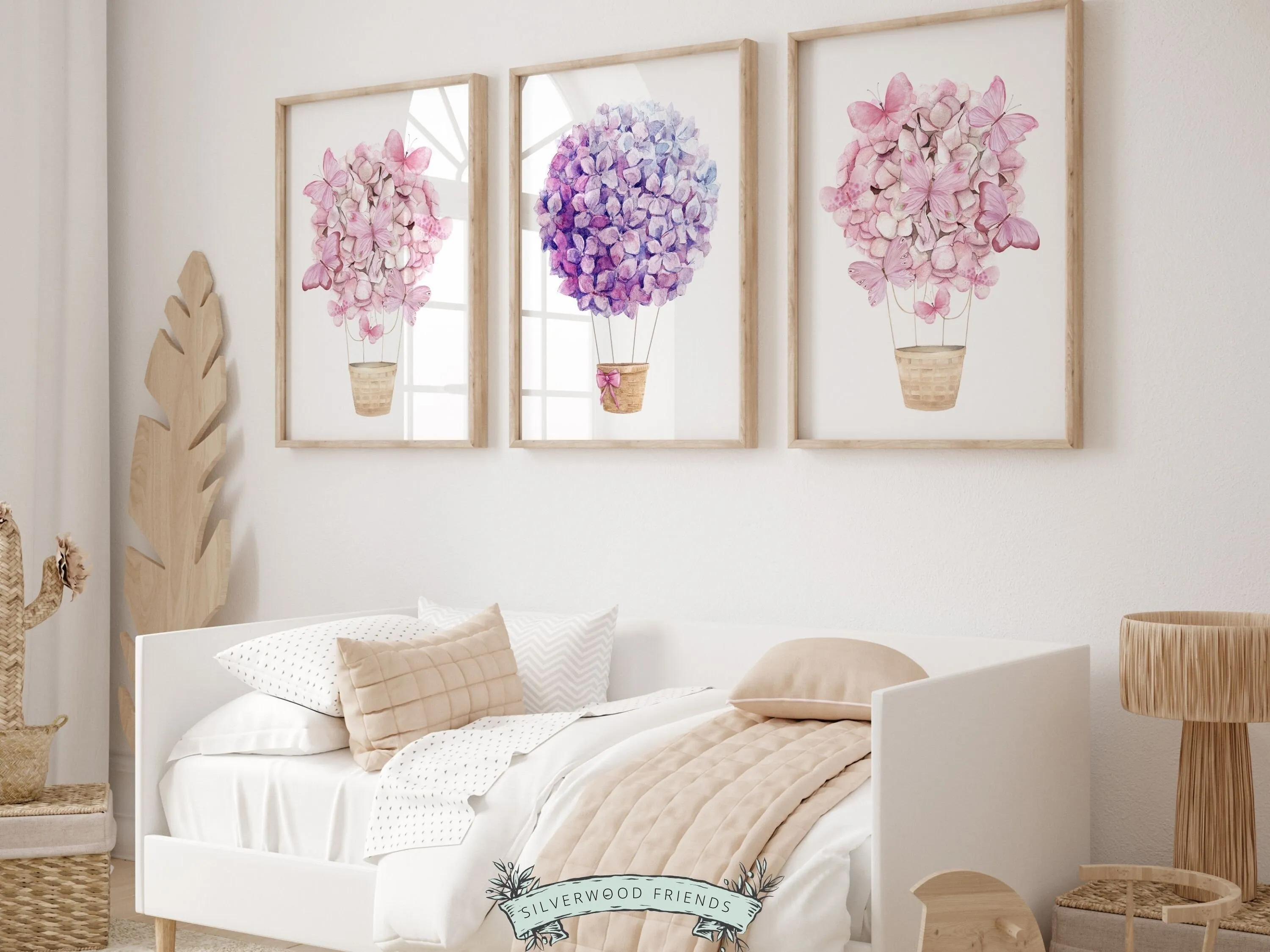 Floral Hot Air Balloon Nursery Prints