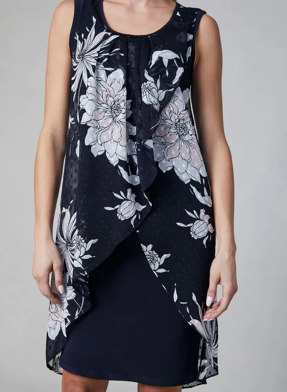 FLORAL PRINT CHIFFON DRESS