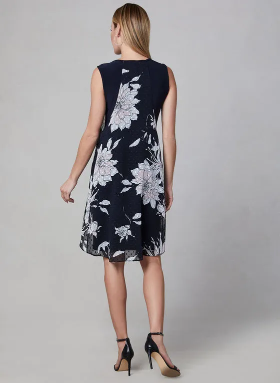 FLORAL PRINT CHIFFON DRESS