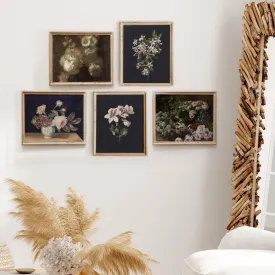 Floral Vintage Gallery Wall Art - Set of five 8x10