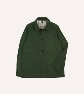 Green Herringbone Cotton Three-Pocket Chore Jacket