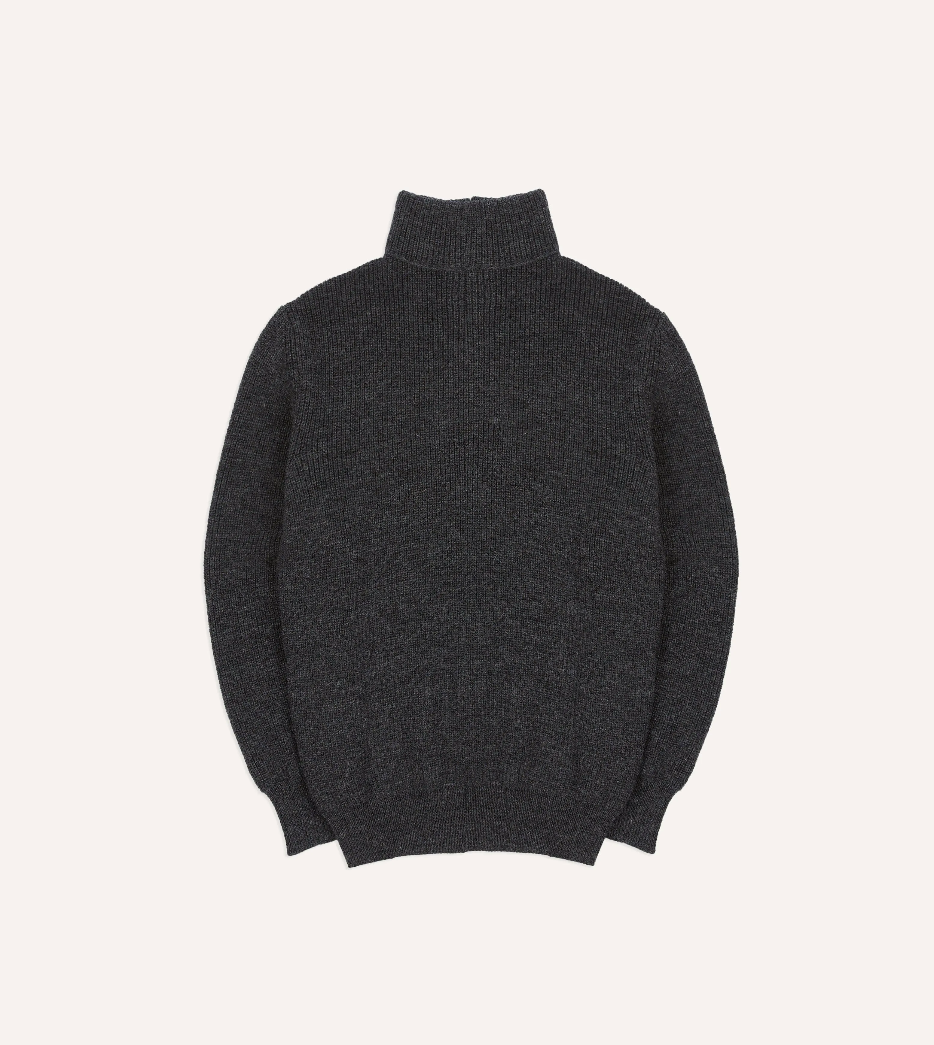 Grey Wool Quarter Zip Jumper