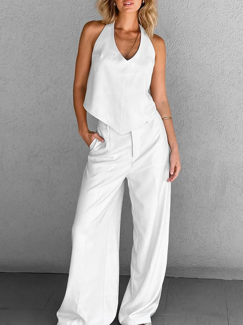 Halter Vest & Long Pants Set