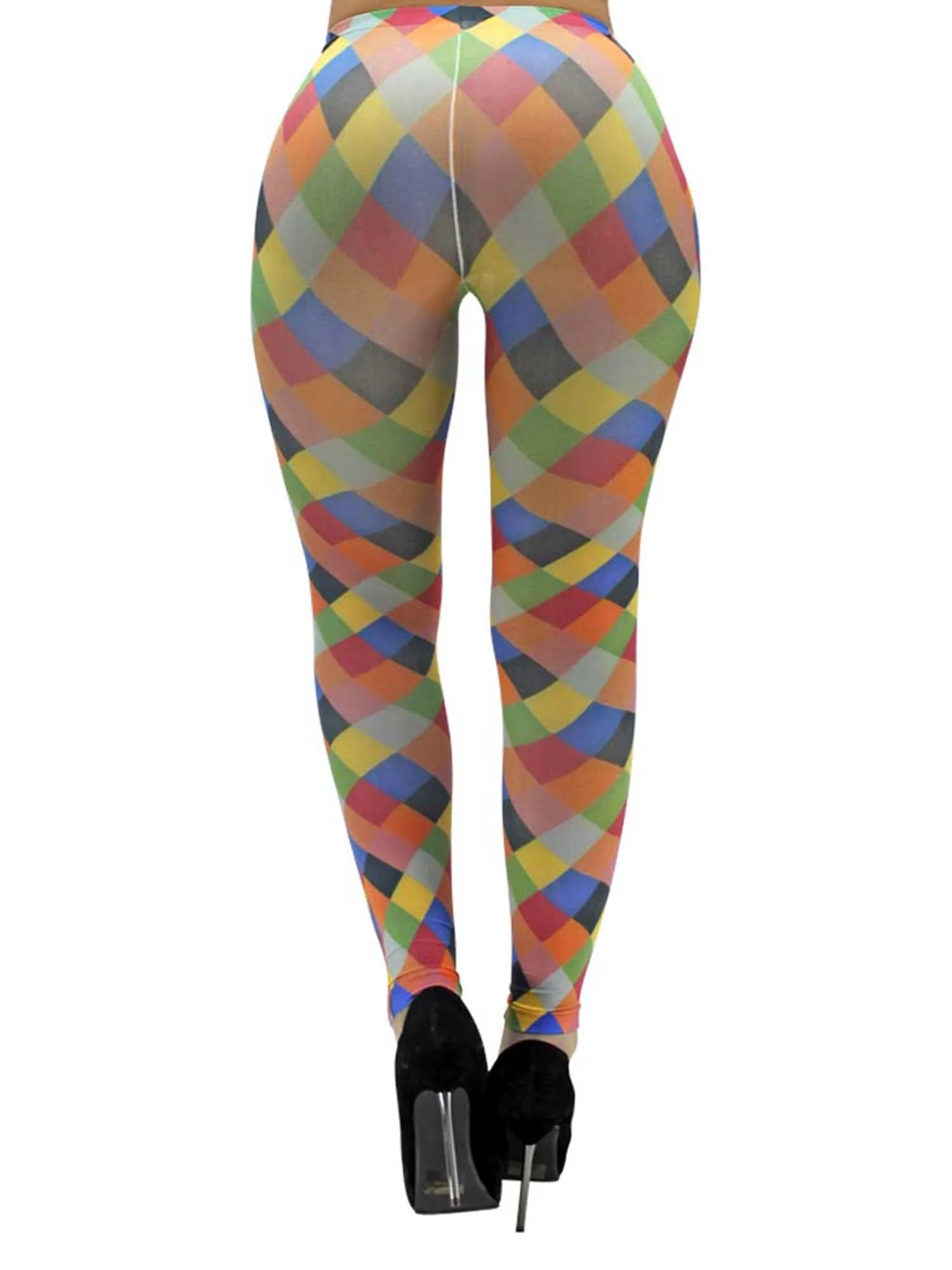 Harlequin Print Leggings Tights