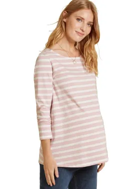 Harriet Maternity Top - Blush/White Stripes