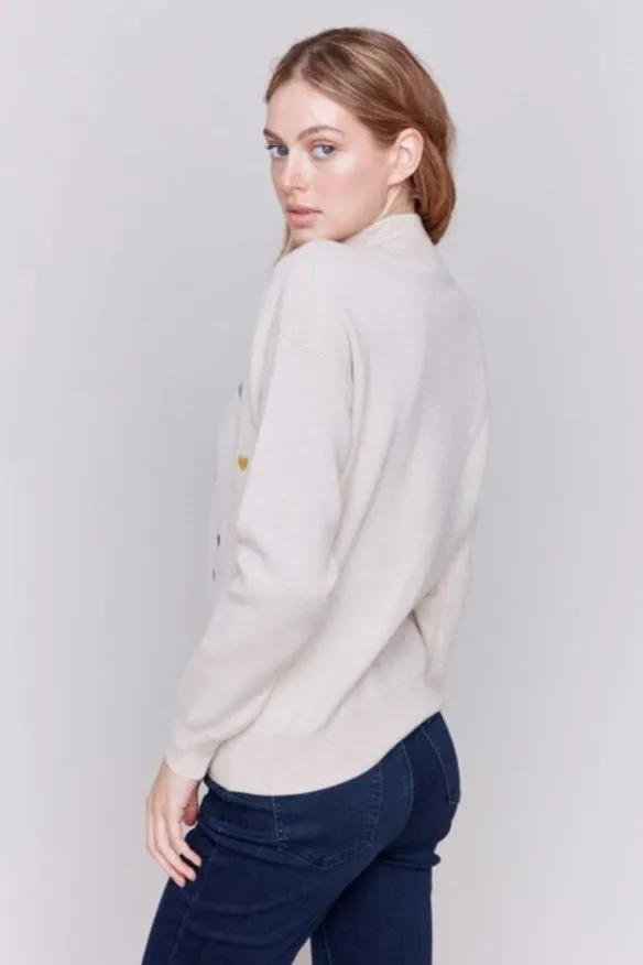 Heart Mock Neck Sweater