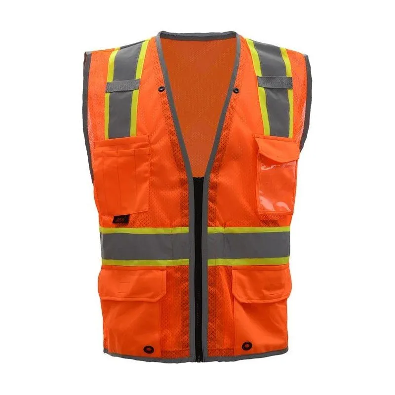 Hi-Vis Mesh X-Back Safety Vest (PK 5 Vests) - Class 2 Type R, Zip Front