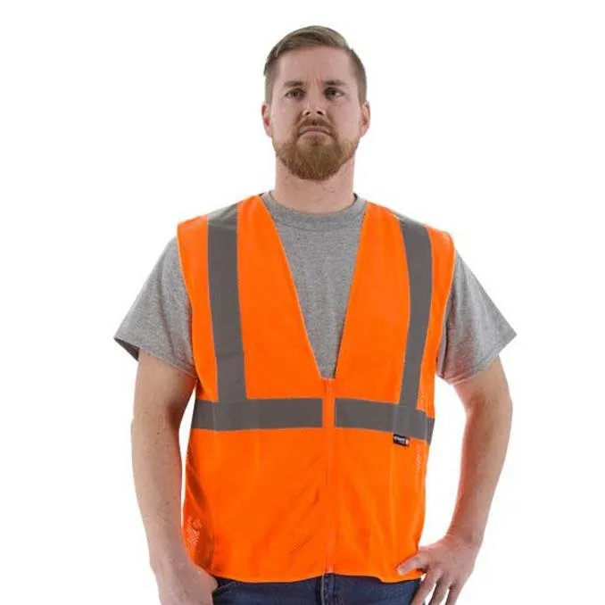 High Visibility Mesh Safety Vest (PK 5 Vests) - ANSI 2, Zipper Close