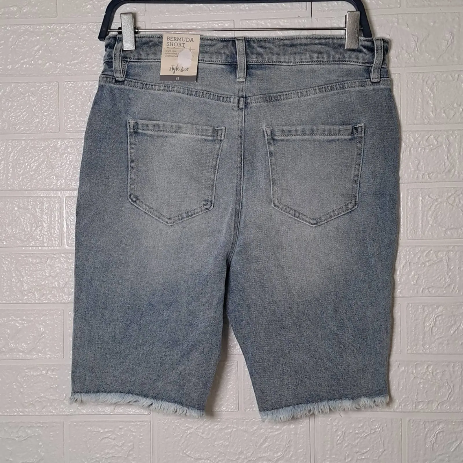 INC High Rise Denim Bermuda Shorts