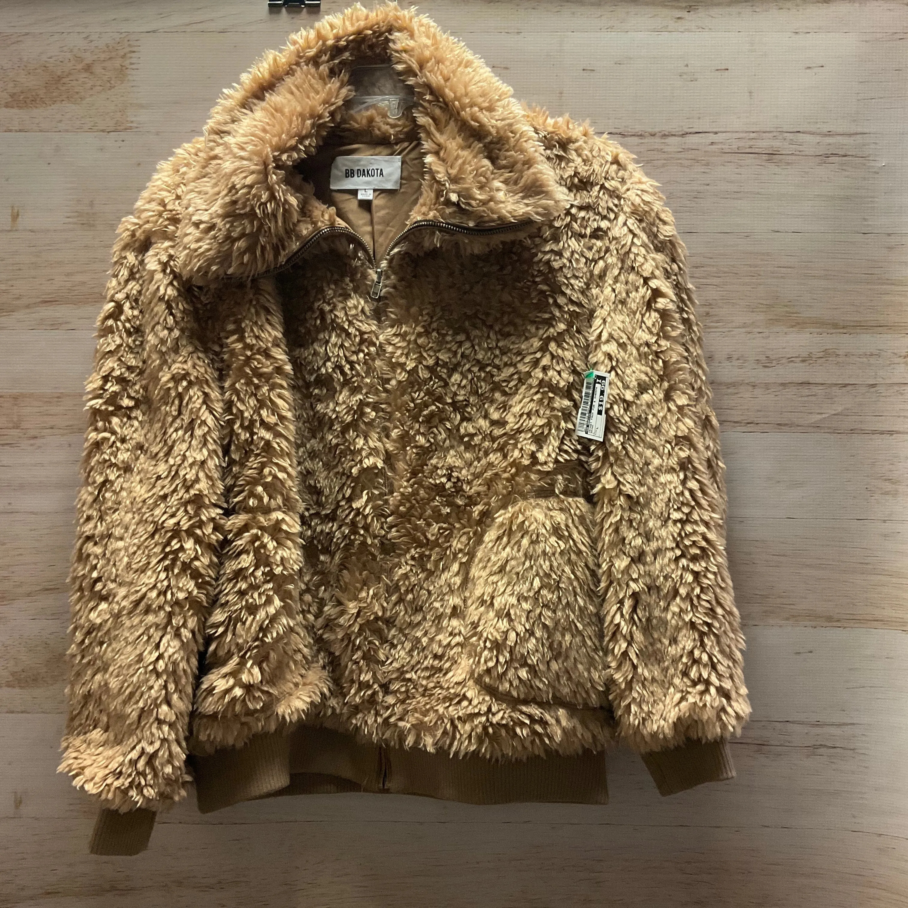 Jacket Faux Fur & Sherpa By Bb Dakota In Brown, Size: L