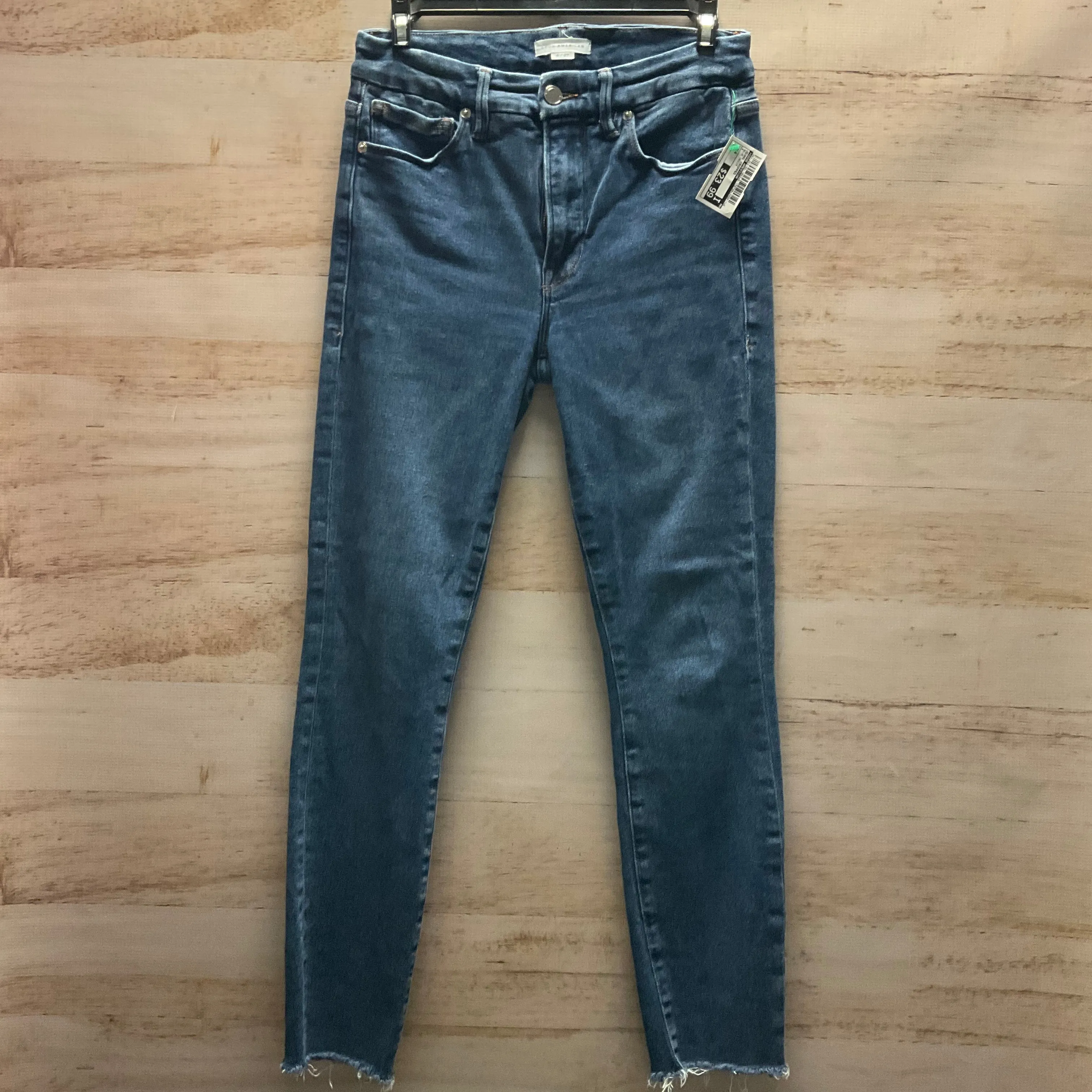 Jeans Cropped By Good American In Blue Denim, Size: 4