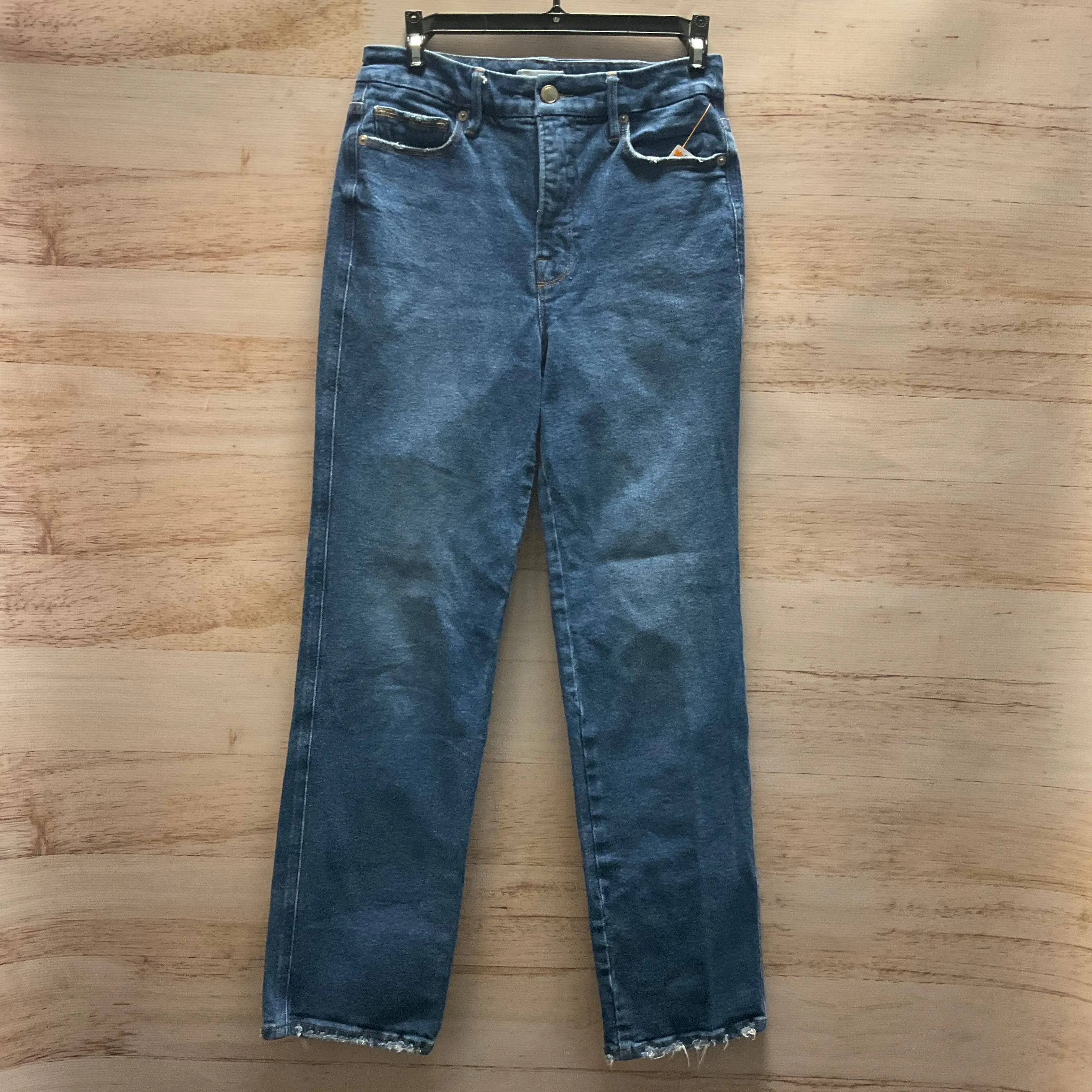 Jeans Straight By Good American In Blue Denim, Size: 4