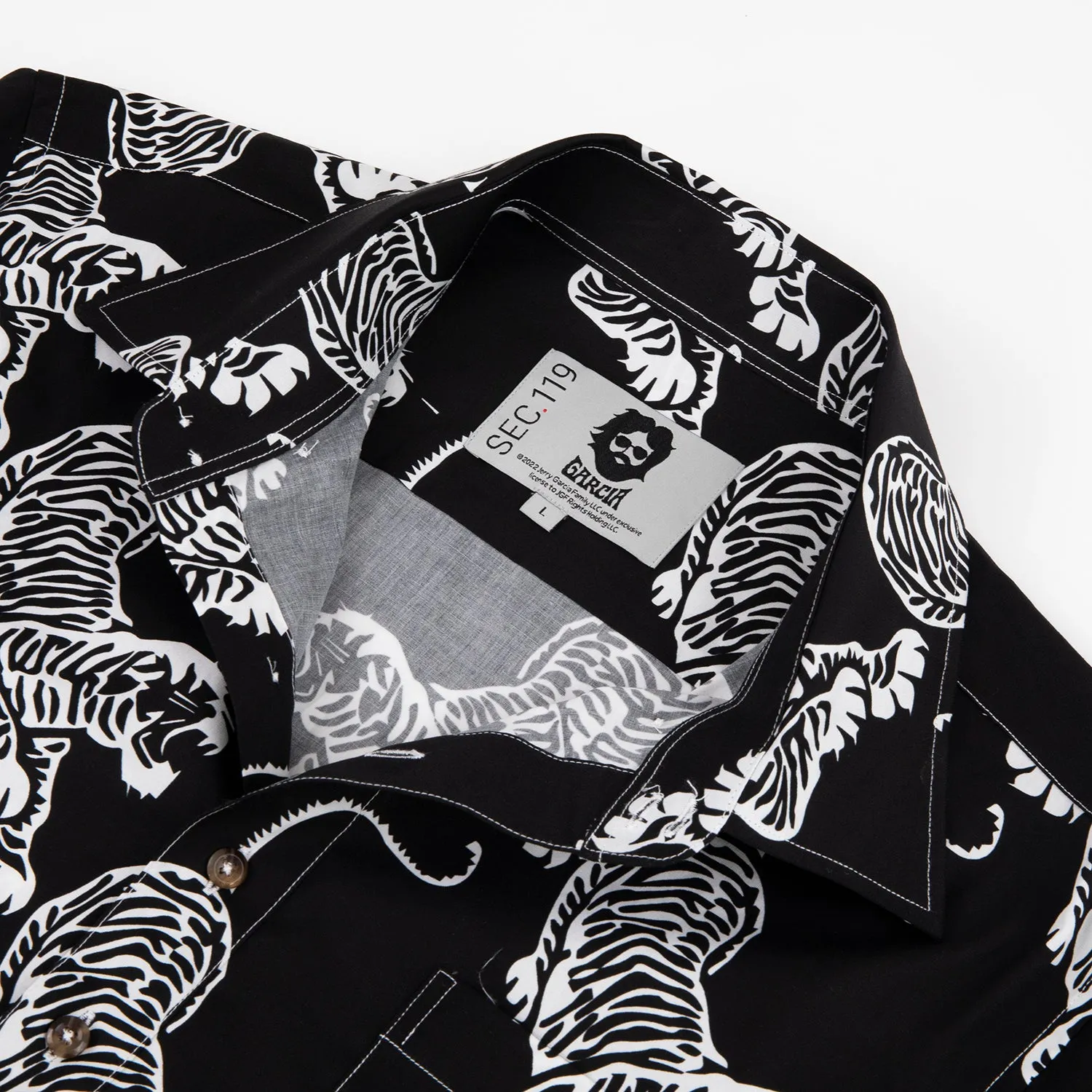 Jerry Garcia | Classic Button Down | Black and White Tiger