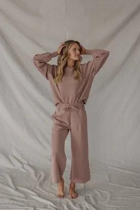 Jet-Setter Wide Leg Set Long Sleeve |Mauve