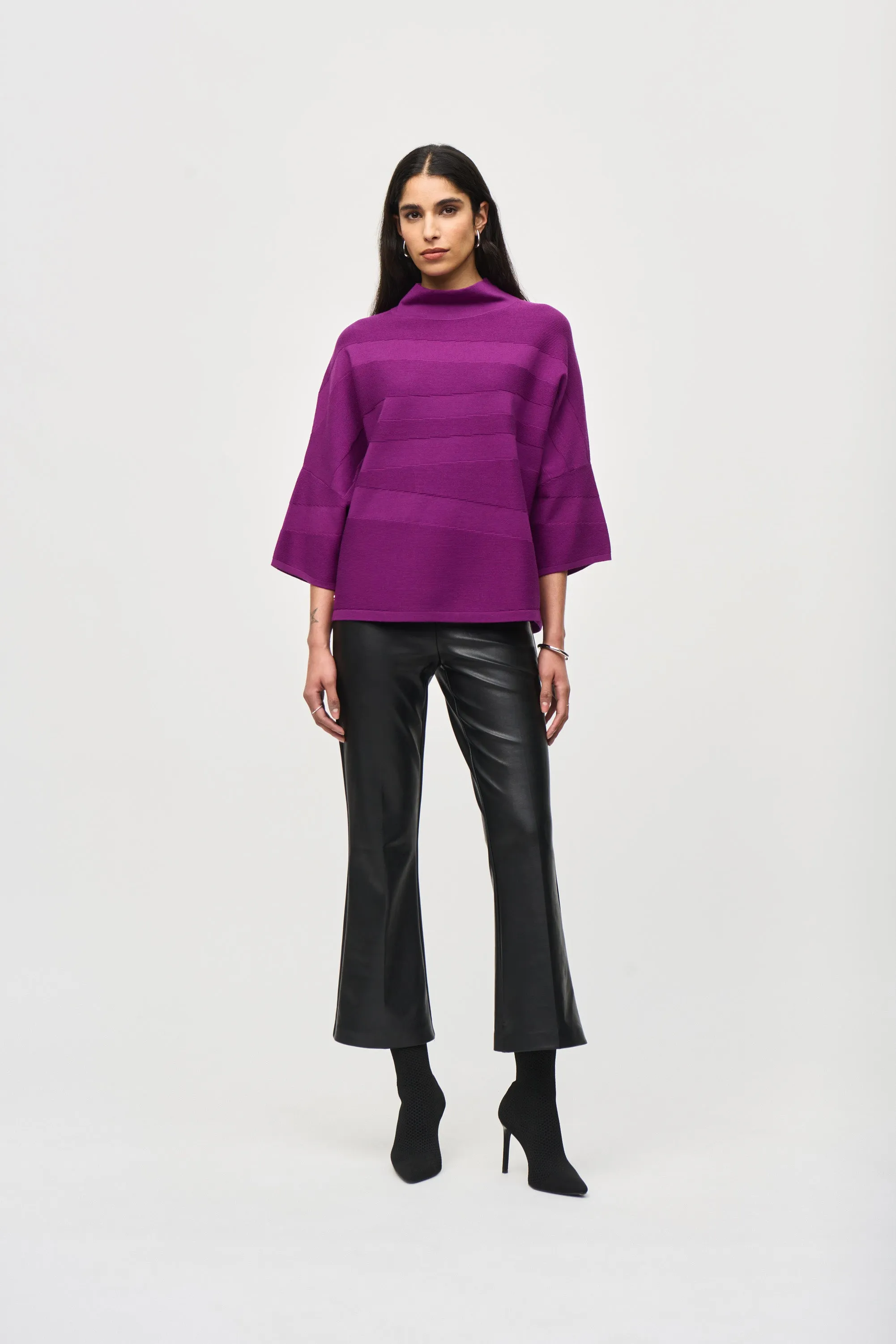 Joseph Ribkoff - 243953 Funnel Neck Box Knit