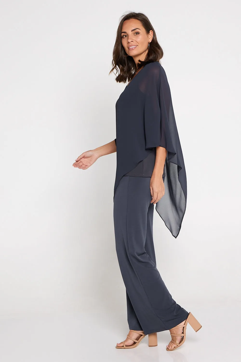 Kamala Wide Leg Pants - Charcoal