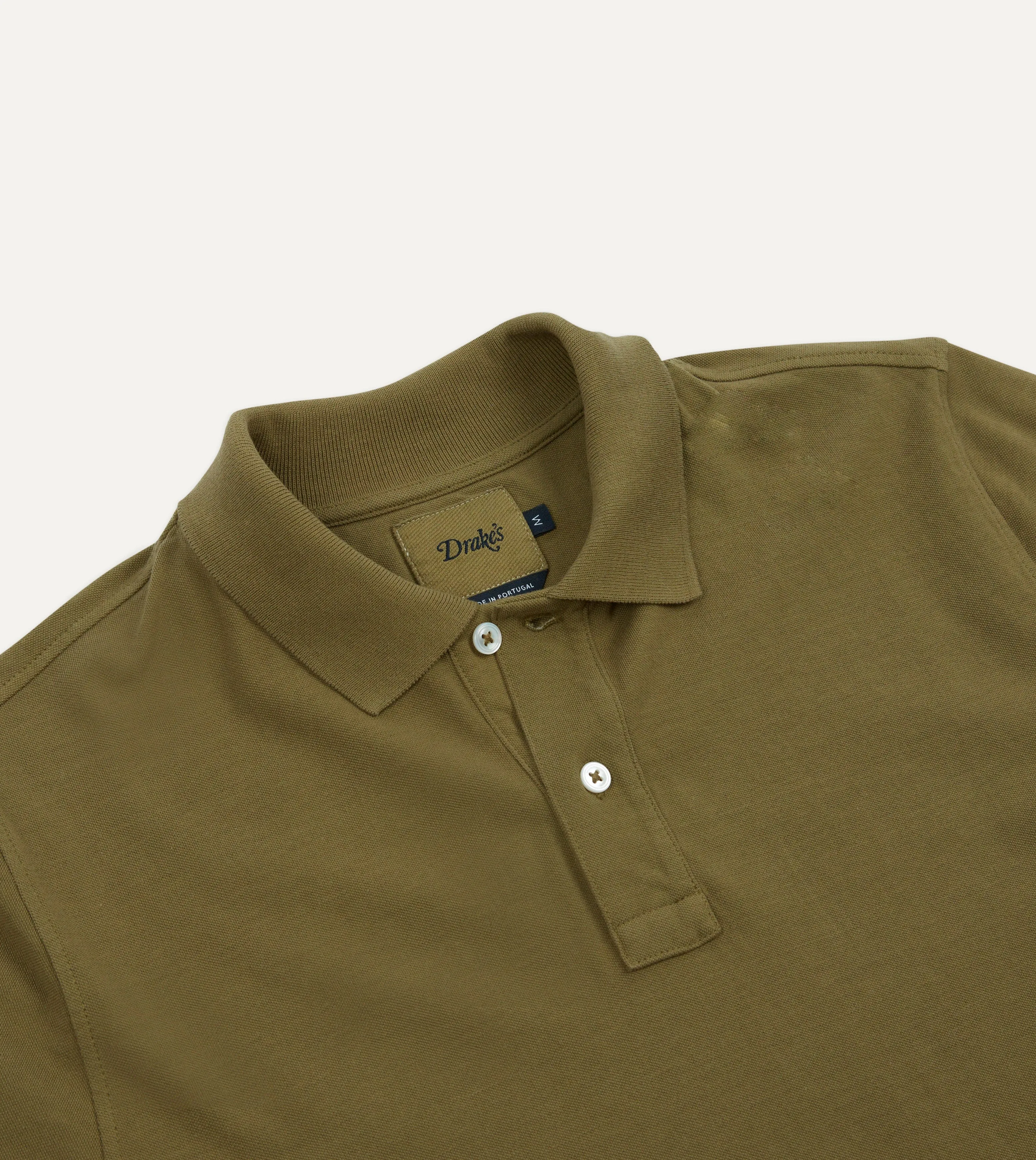 Khaki Piqué Cotton Polo Shirt