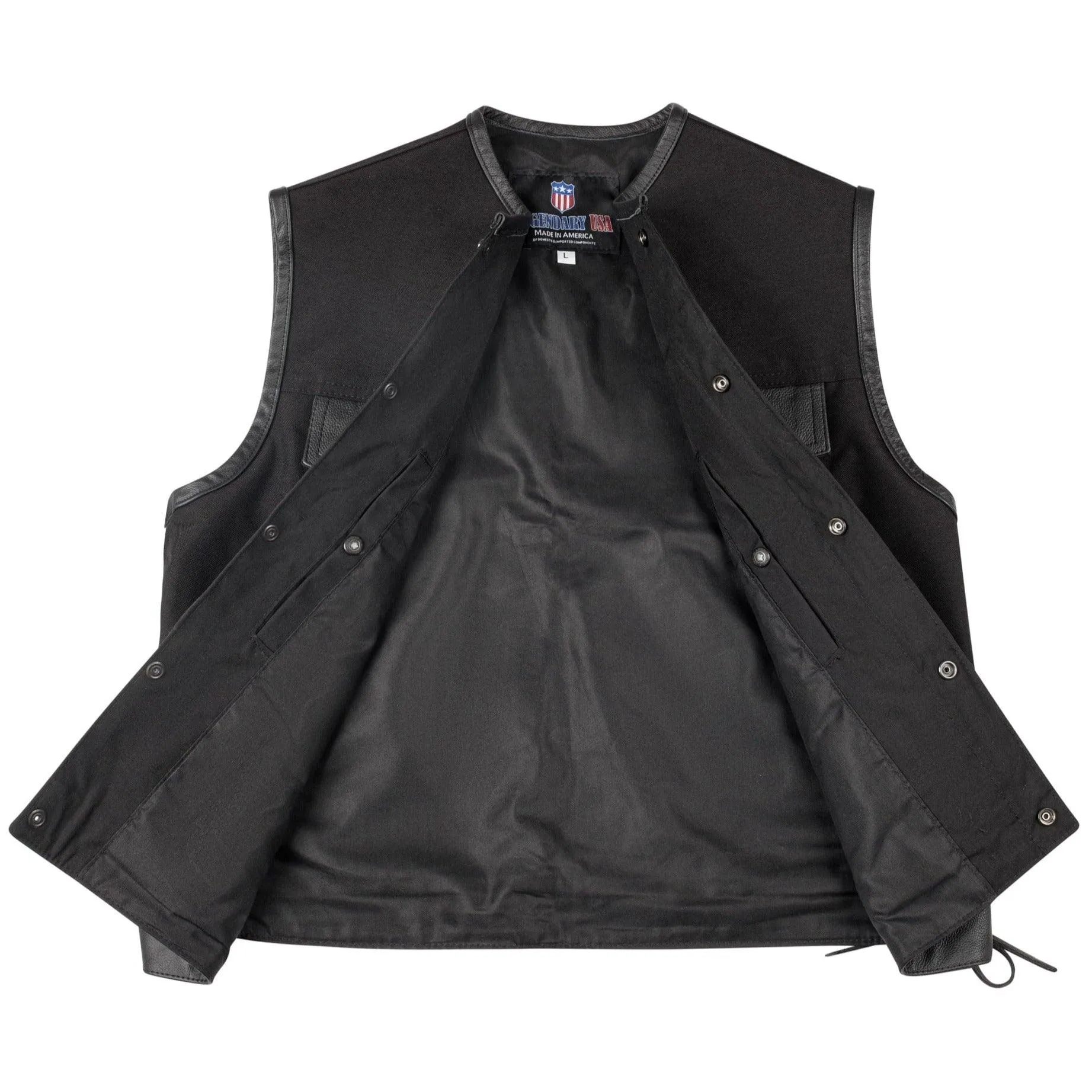 Legendary 'Black Jack' Men's Lightweight Cordura Motorcycle Vest