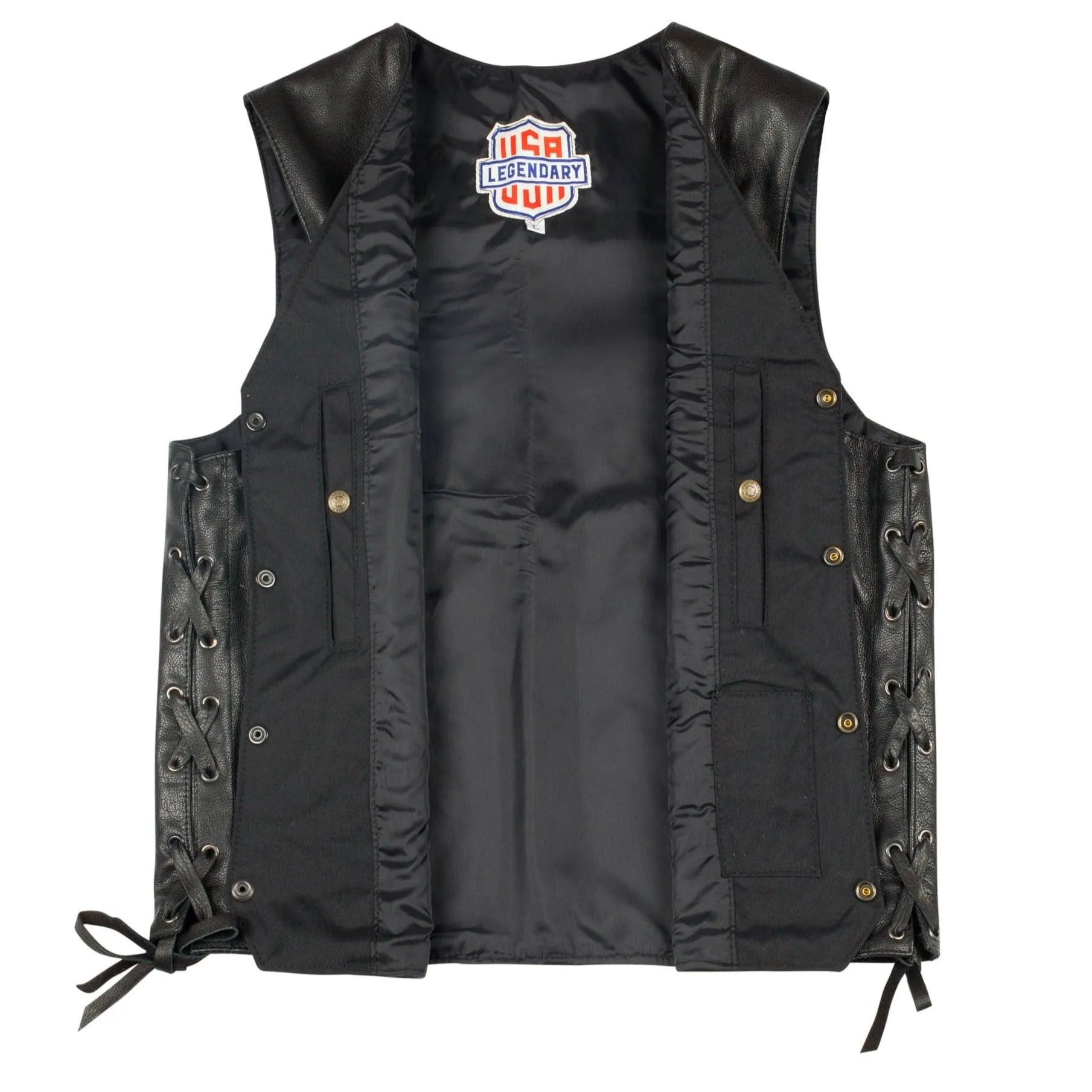 Legendary 'Dixon' Men's Leather Motorcycle Vest