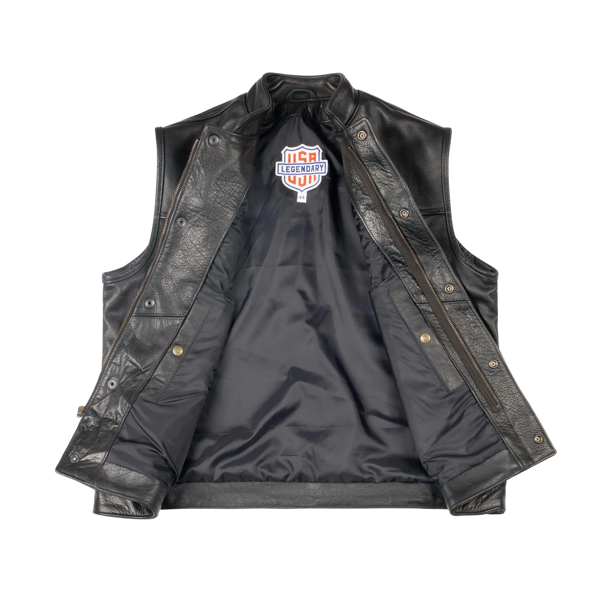 Legendary 'Outlaw' Men's Aged Leather Motorcycle Vest