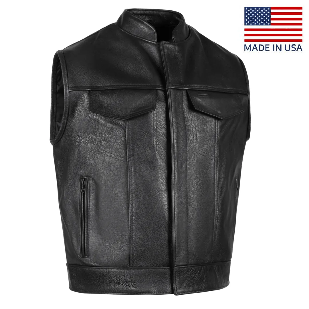 Legendary 'Outlaw' Men's Aged Leather Motorcycle Vest