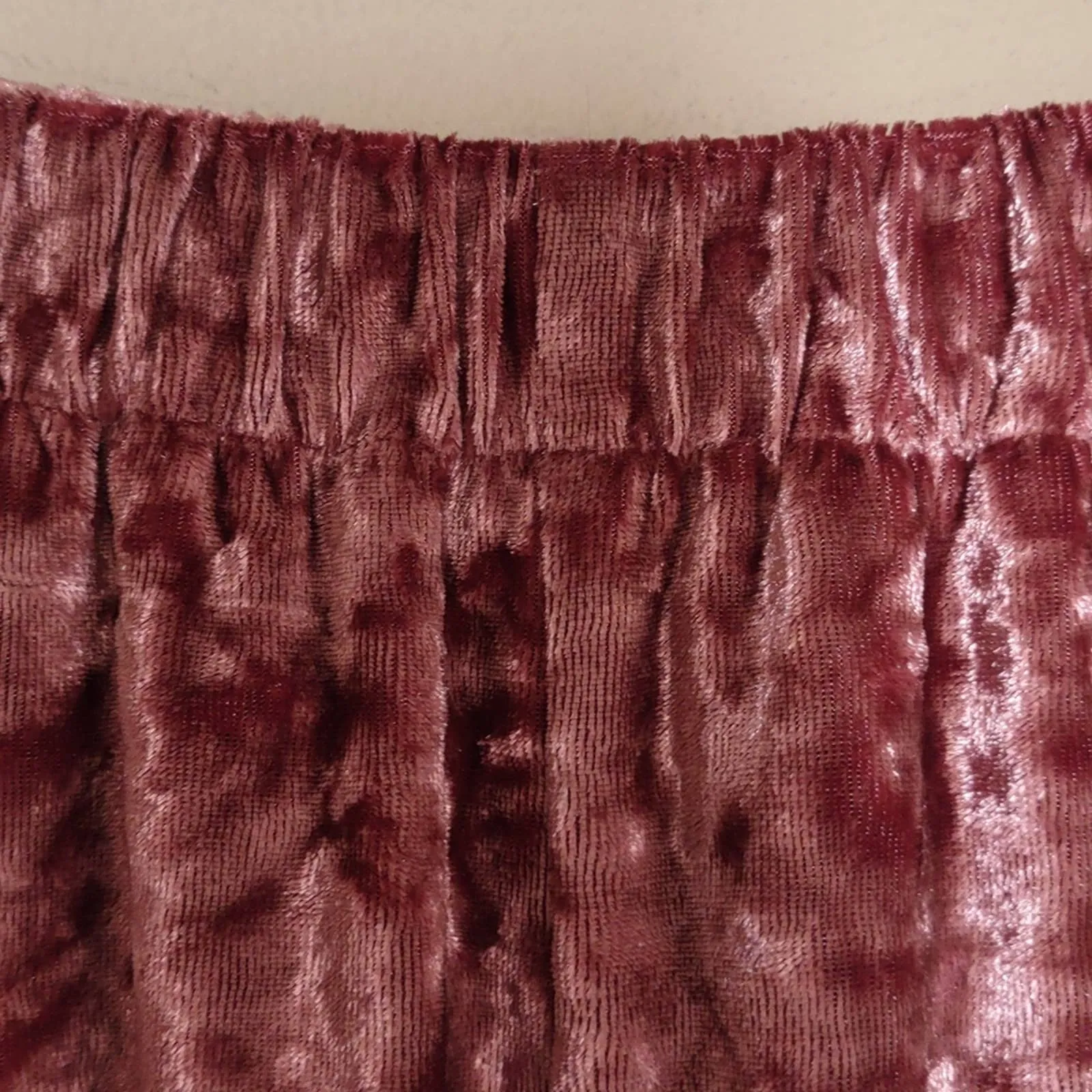 LF BSBW Crushed Velvet Wide Leg Button Pants Rose Medium