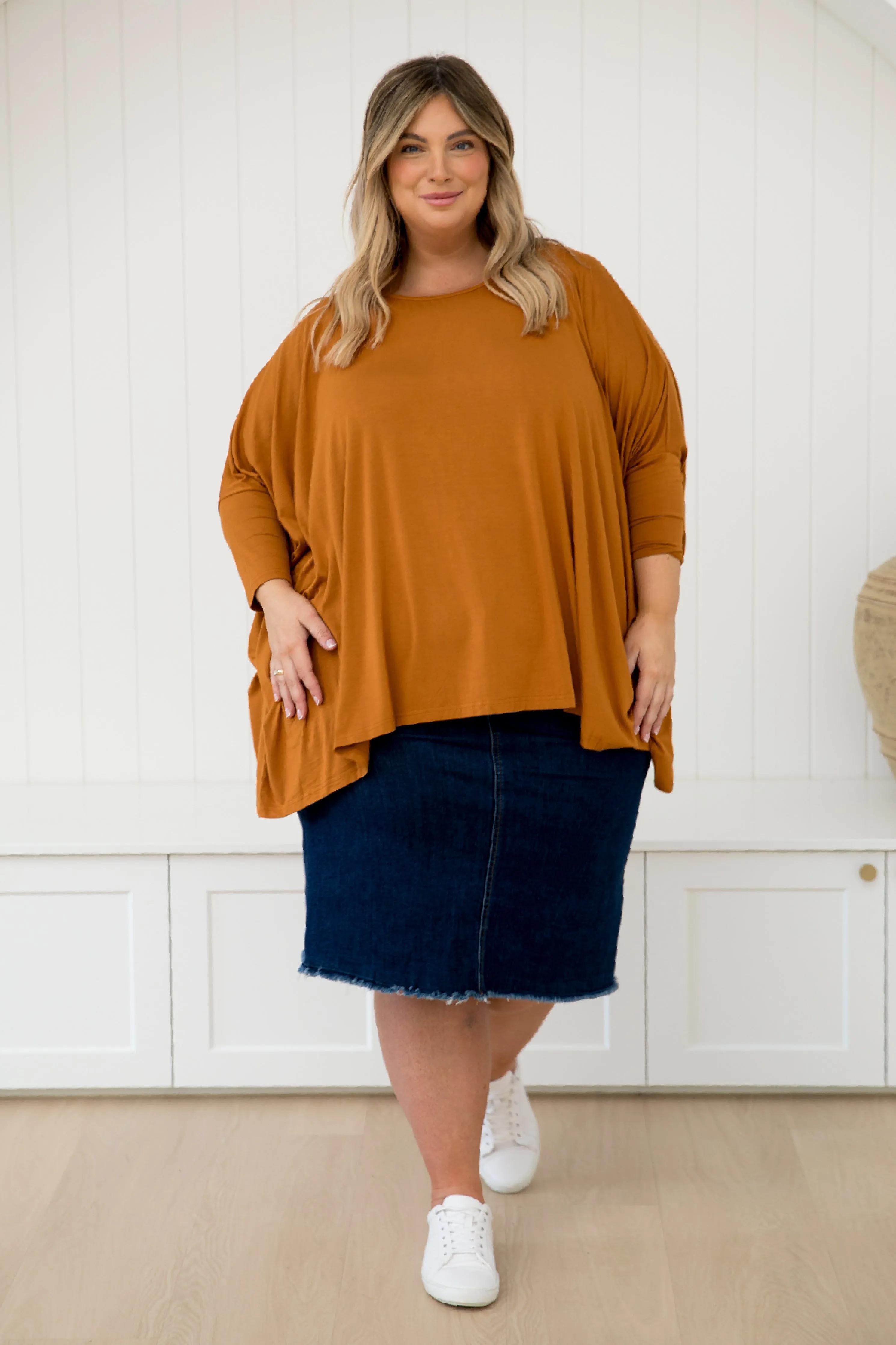 Long Sleeve Essential Top in Butterscotch